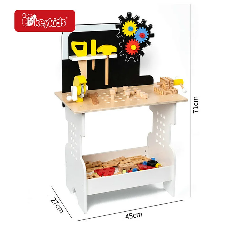 Customize preschool pretend play wooden toy workbench for kids toddlers W03D248
